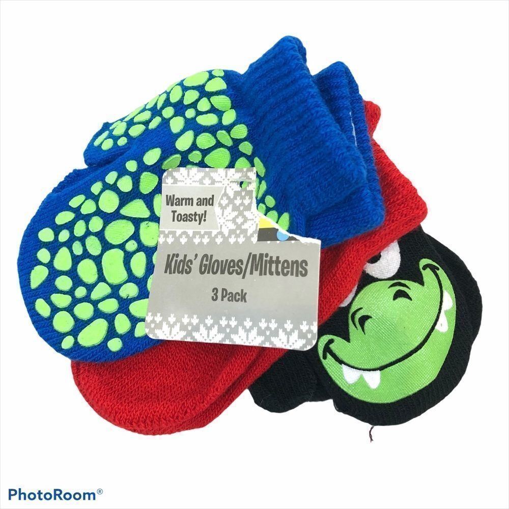Brand new 3 Pack of Boys Mittens - Dinosaur themed